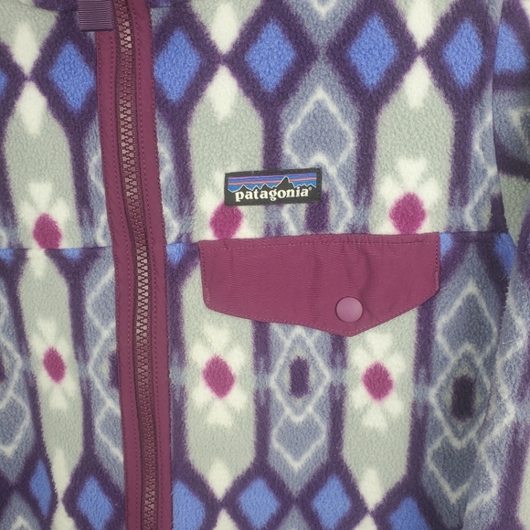 Patagonia Synchilla Womens Small Blue Pine Patch: Lupine Snap-T Hooded Jacket - Picture 5 of 13